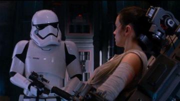 The Stormtrooper helmet of Daniel Craig in Star Wars VII : The Awakening of the Force