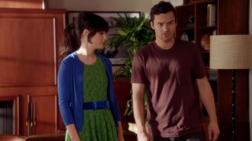 La robe verte de Jess Jessica Day (Zooey Deschanel) dans New girl S01E17