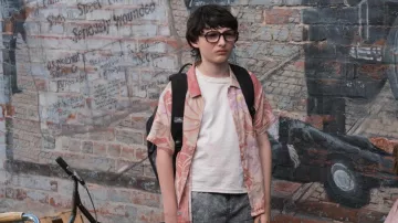 AllSaints orange hawaiian shirt worn by Richie Tozier (Finn Wolfhard) as seen in It movie