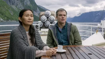 Camisa verde a cuadros de Paul Safranek (Matt Damon) en downsizing