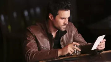 Leather jacket worn by Grand Ward (Brett Dalton) as seen in Mavel's Agents of S.H.I.E.L.D. S02E21