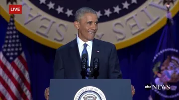 The costume of Mr Obama during his last speech as president of the USA