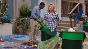 Paige Plaid Shirt worn by Eleanor Shellstrop (Kristen Bell) as seen in The Good Place S01E02