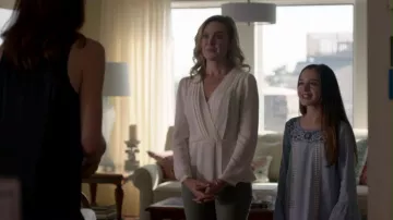 Rebecca Taylor Georgette Wrap Top worn by Carin (Laura Bell Bundy) as seen in Good Behavior S02E01