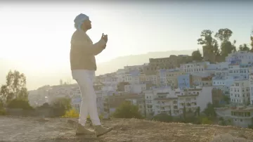 Français Montana beige bottes en daim comme en témoigne son Célèbre clip