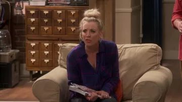 La chemise Rails violette à carreaux de Penny Hofstadter (Kaley Cuoco) dans The Big Bang Theory S11E10