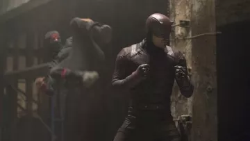 Daredevil Superhero Costume Cosplay worn by Matt Murdock (Charlie Cox) as seen in Daredevil TV show (Season 2 Episode 10)