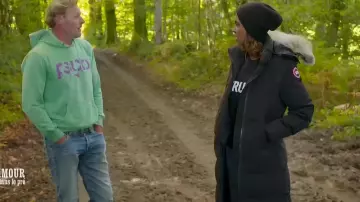 The jacket Canada Goose black Karine Le Marchand in the love is in the meadow of the 22.01.18