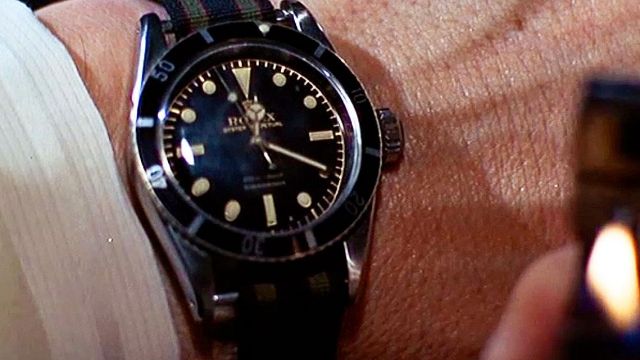 The Rolex watch Submariner of James Bond (Sean Connery) as James Bond 007 against Dr. No.