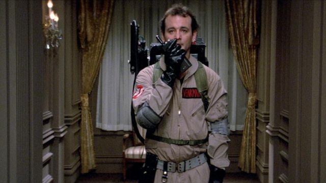 The costume of Ghostbusters Dr. Peter Venkman (Bill Murray) in S. O. S. Ghosts I