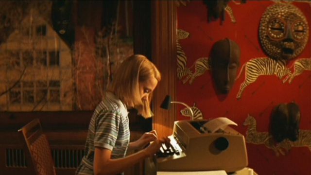 The red wallpaper with Zebras in the room of Margot Tenenbaum