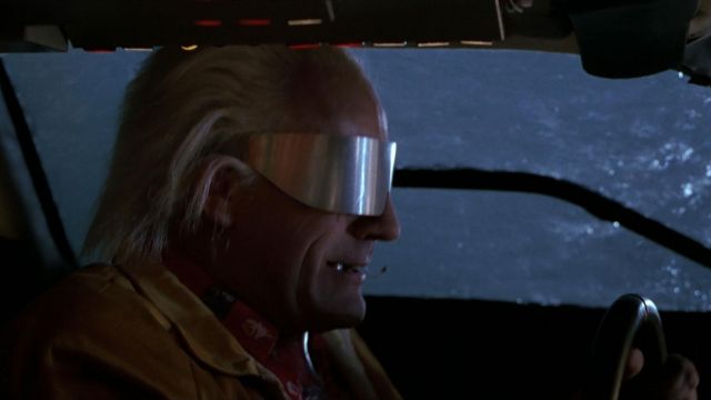 The sun glasses of the Dr. Emmett Brown (Christopher Lloyd) in Back to the future II