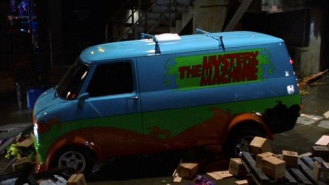The van customized "The Mystery Machine" in Scooby Doo