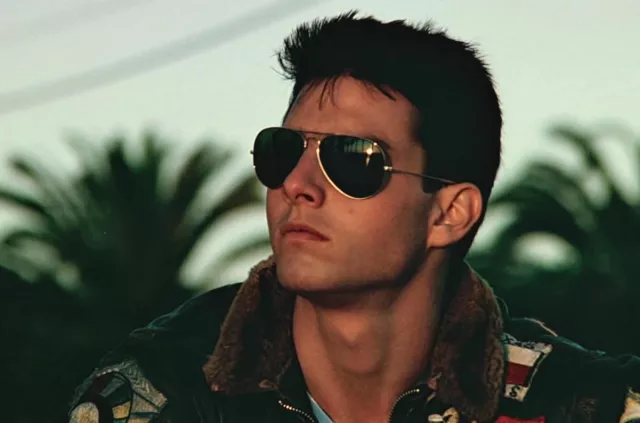 Ray-Ban aviator sunglasses worn by Pete Maverick (Tom Cruise) in the movie Top Gun