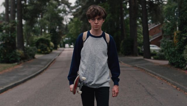 The sweatshirt James (Alex Lawther) in The End of the F***ing World S01E01