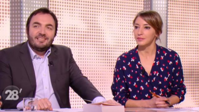 The printed shirt of Nadia Daam in 28 minutes of 01/02/208