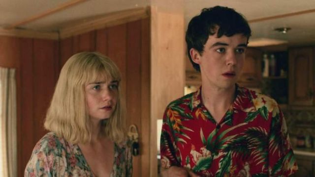 The red shirt with flowers James (Alex Lawther) in The End of the F***ing World S01E07