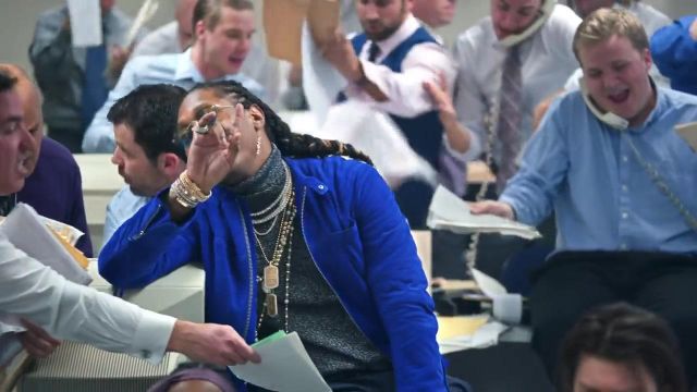 La veste en velours bleue de Future dans le clip King's dead ft Kendrick Lamar, Jay Rock, Future