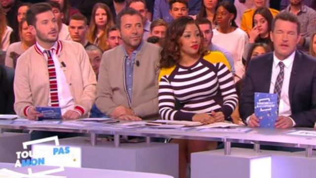 El vestido a rayas de Ludivine Rétory en #TPMP Touche pas à mon poste del 22/02/2018