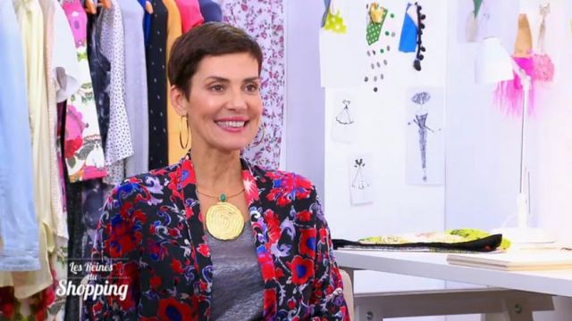 The jacket kimono flower velvet Cristina Cordula in #CDSA The queens of the shopping 27/02/2018