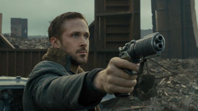 The replica of the gun Blaster with Agent K (Ryan Gosling) in Blade Runner 2049