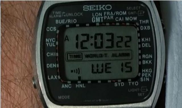 The watch Seiko of Brian Stimpson (John Cleese) in Clockwise