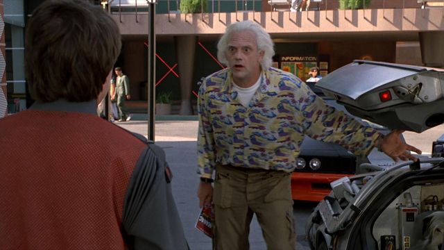 Train Shirt worn by Dr Emmett Brown (Christopher LLoyd) as seen in Back to the future II