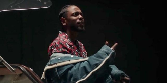The jean jacket Is/Project of Kendrick Lamar in the clip New Freezer from Rich The Kid