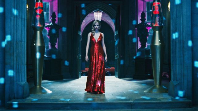Angélique Bouchard's (Eva Green) V neck red sequin dress in Dark Shadows