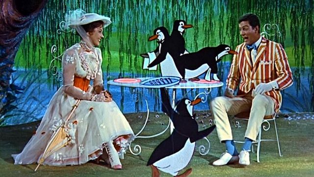 The boots of Mary Poppins (Julie Andrews) in the movie Mary Poppins