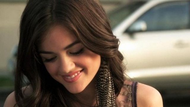 Owlita Feather Earrings in Black and White worn by Aria Montgomery (Lucy Hale) as seen in Pretty Little Liars S01E03