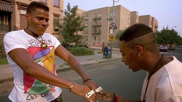 Brass Knuckle Ring "Hate" & "Love" worn by Radio Raheen (Bill Nunn) as seen in Do the right thing