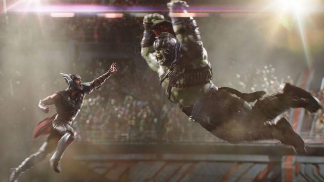 La réplique de Hulk gladiateur (Mark Ruf­falo) dans Thor : Ra­gna­rok