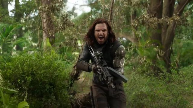 The metal arm of Bucky Barnes (Sebastian Stan) in Avengers : Infinity War