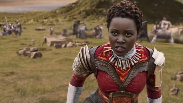 The costume of Nakia (Lupita'nyong o) in a Black Panther
