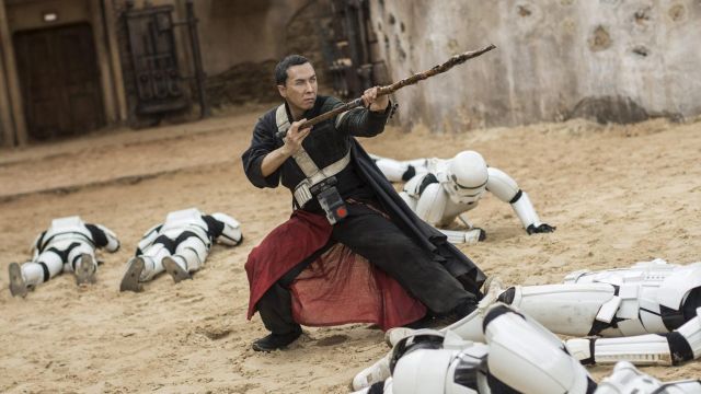 The replica of the costume Chirrut Imwe (Donnie Yen) in Rogue One: A Star Wars Story