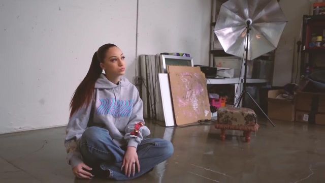 Gray Hoodie worn by Bhad Bhabie as seen in Photo shoot Spotern