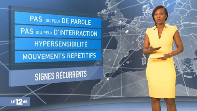 The yellow dress of Kareen Guiock in The 12:45 to M6 of the 06/04/2018
