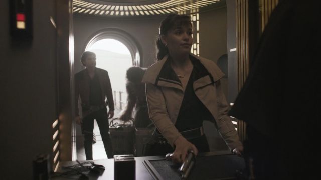 Leather Jacket worn by Qi'Ra (Emilia Clarke) as seen in Solo: A Star Wars Story