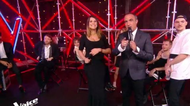 The long dress maternity Karine Ferri in #MBCTheVoice The Voice of the 21/04/2018