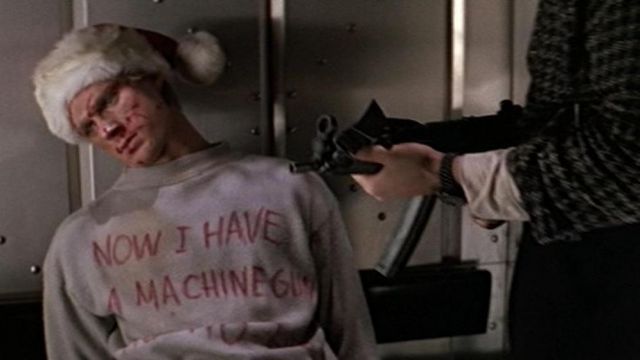 'Now I Have A Ma­chine Gun HO HO HO' Sweatshirt worn by dead Tony Vreski (Andreas Wisniewski) as seen in Die Hard
