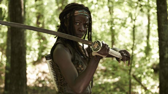 The katana of Michonne (Danai Gurira) in The Walking Dead