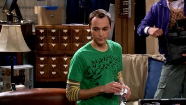 Le t-shirt Riddler Bats Question Mark de Sheldon Cooper dans The Big Bang Theory