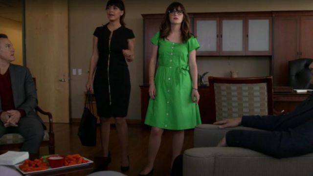 The Black Dress Zipped View On Cece Parekh Hannah Simone In New Girl S07e02 Spotern 1492