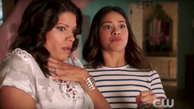 Striped Sea top worn by Jane Villanueva (Gina Rodriguez) in jane The Virgin S04E01