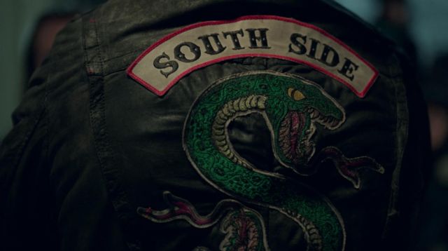 index finger exciting Passive The jacket Southside Snake Jughead (Cole Sprouse) in Riverdale, Season 1  Episode 13 | Spotern