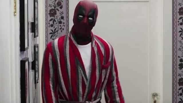 Striped bathrobe worn by Wade Wilson / Deadpool (Ryan Reynolds) as seen in Deadpool