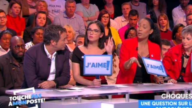 The tight-fitting Dress, striped Agathe Auproux in #TPMP't Touch my post of the 26/04/2018
