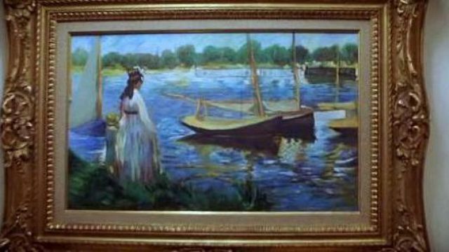 Le tableau Bords de Seine à Argenteuil de Edouard Manet dans Thomas Crown
