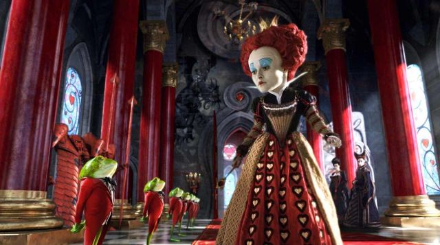 La perruque de Iracebeth, la reine rouge (Helena Bonham Carter) dans le film Alice au pays des merveilles
